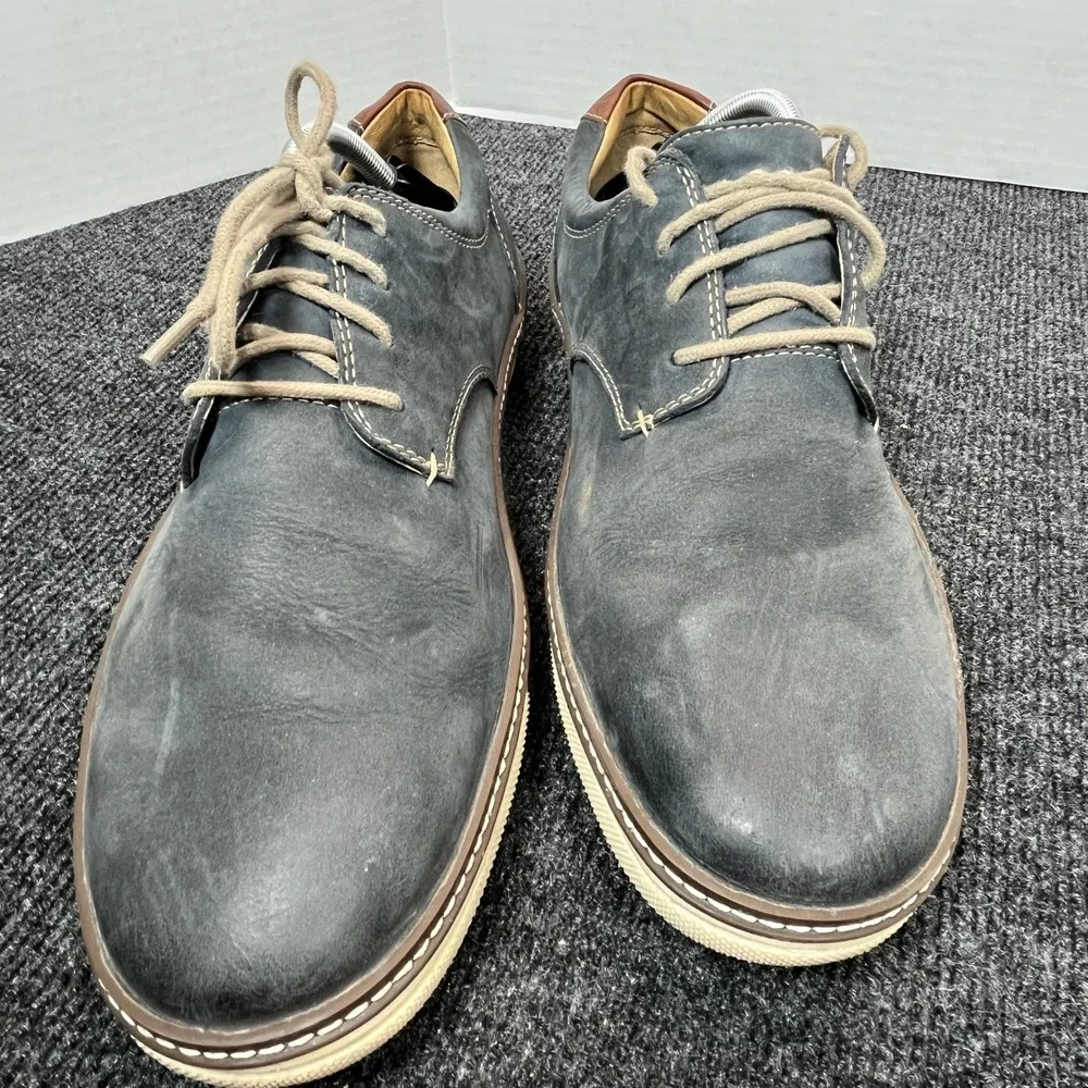 Johnston & Murphy McGuffey Derby Mens 11.5 Blue Nubuck Leather Casual Oxford